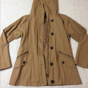Brown Jacket with Buttons and Hood